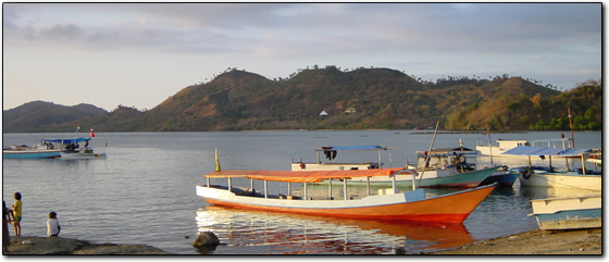 Sunset over the harbor in Labuanbajo