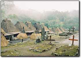 Mixed Christian graves and adat graves