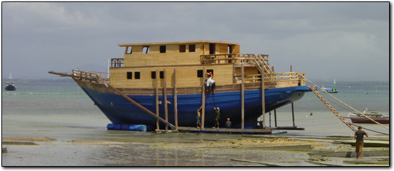 Boat on the beach in Tanah Beru