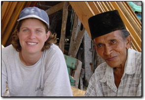 Anne with master boat-builder