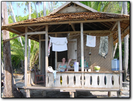 Beachfront shack, the Togean Islands