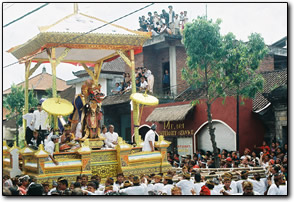 The tower is carried on the street