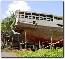 Large boat under construction