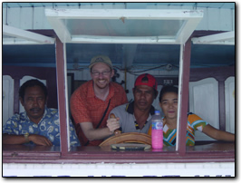 Eric drives the boat