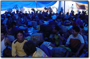 Overcrowded ferry to Java