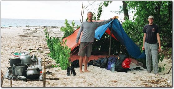 Camp on Wairondi island