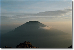 Nearby dormant volcano