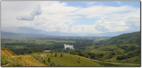 Baliem valley viewed from the hills in the south