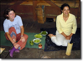 Dinner in the shelter