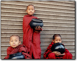 Young monks near Bagan