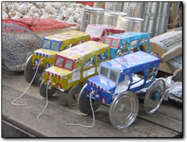 Homemade toys in the local market