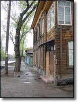 Sunken wooden houses, Irkutsk