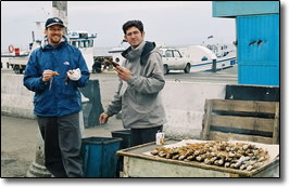 Eating Fish on the Docks of Listvyanka