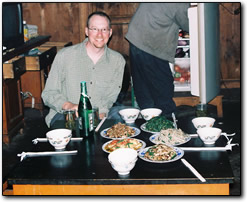 Dinner on the table, Five Fingers Guest House, Tiger Leaping Gorge